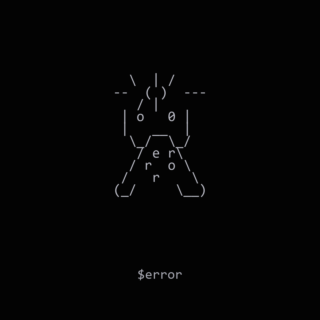 ASCII portrait containing a deliberate human error